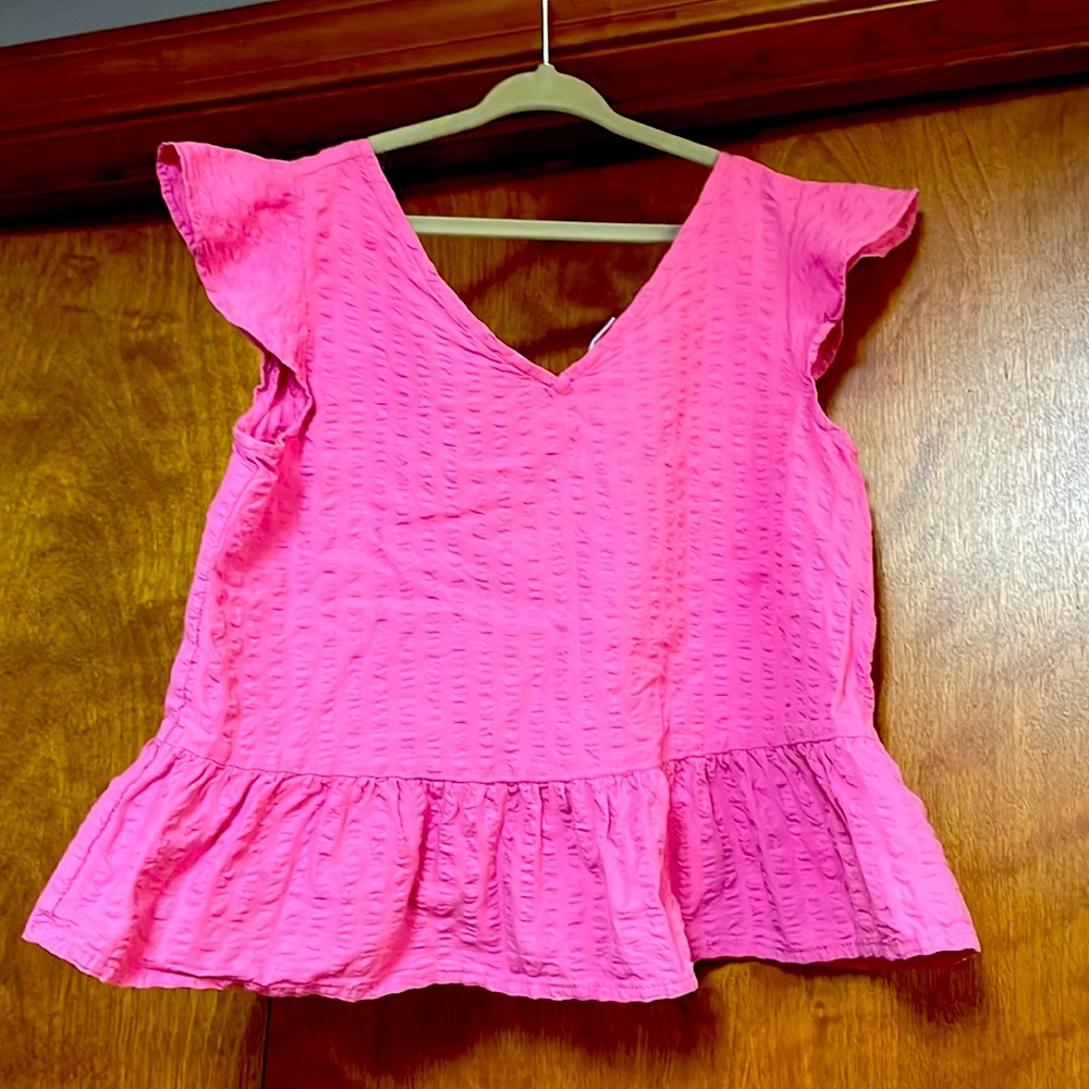 Size large girls pink peplum blouse